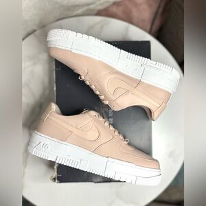 New NIKE Air Force 1 Pixel Beige Pink | Women's AF1 Leather Sneaker | Size 10.5